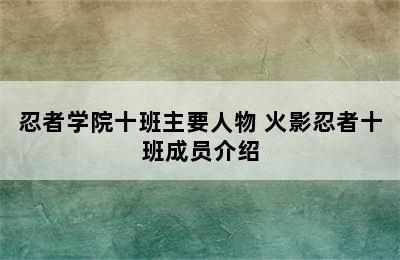 忍者学院十班主要人物 火影忍者十班成员介绍